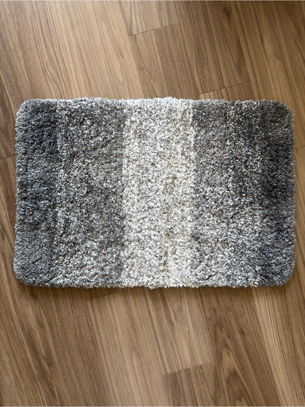 New Plush Ombre Grey Bath Mat - Soft Shag